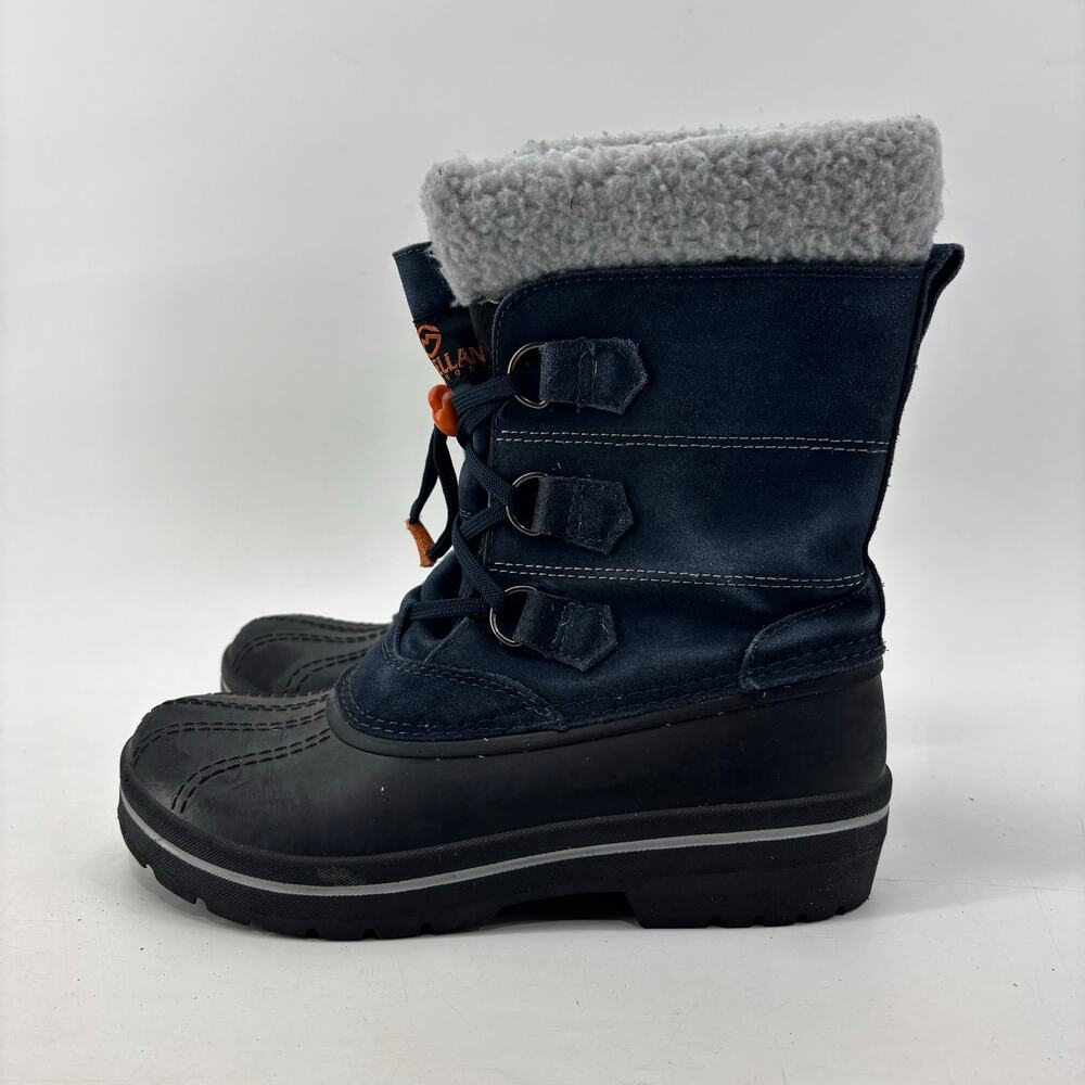 Magellan Boys Size 5 Suede Leather Navy Blue Snow Duck Boots Winter